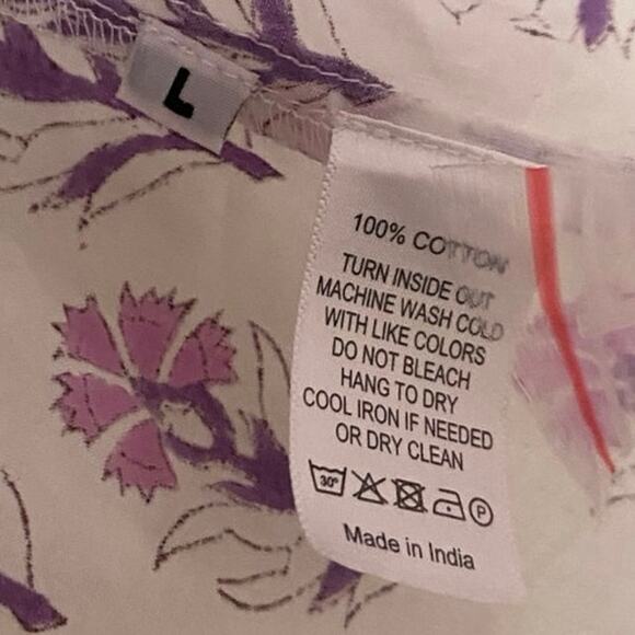 Le Bazar Coatal Floral Print Long Sleeve Blouse Sz L - Picture 4 of 4